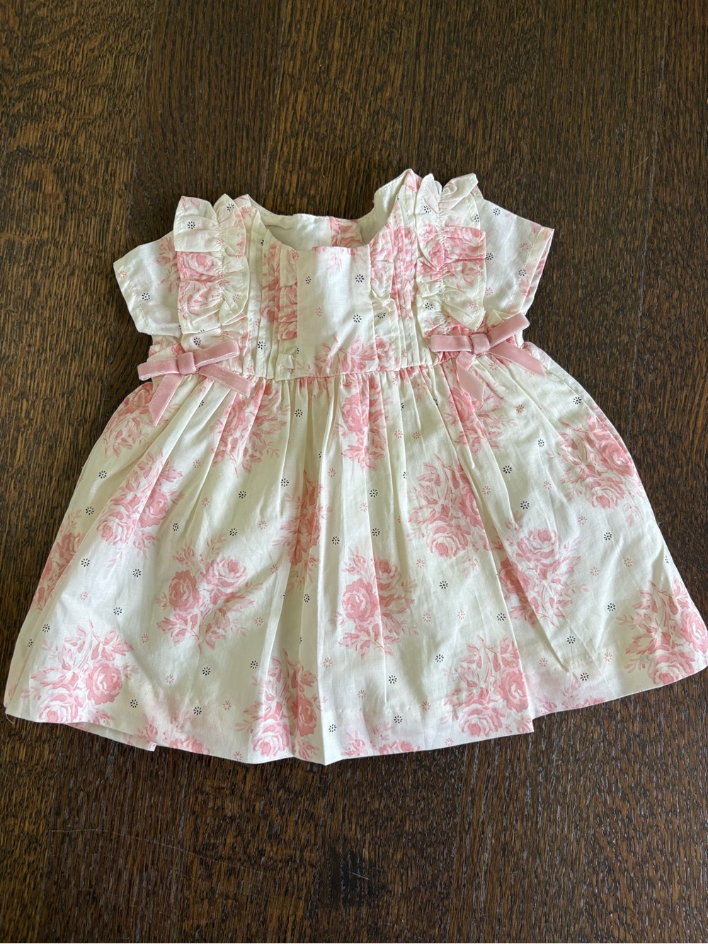 NWT Janie and Jack Pink and Cream Floral Ruffle Dress